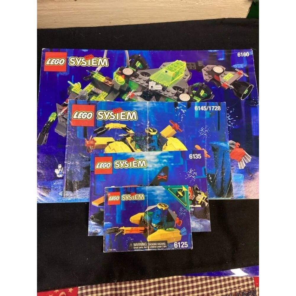 Lego Instruction Manuals for 4 Aquazone Building Sets 1996 - 1998